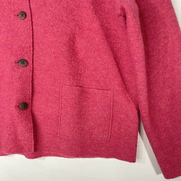Lands End Womens Coat Boiled Wool Collared Button Front Jacket Size 14 Petite - Picture 6 of 11